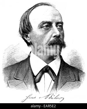 Hans Guido Freiherr von Bülow, 1830-1894, deutscher Klaviervirtuose, Dirigent und Komponist, Porträt von Hans Guido Freiherr von B Stockfoto