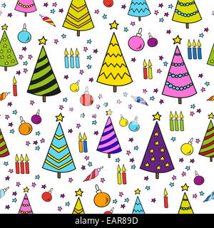 Weihnachten nahtlose Hand gezeichnete Muster. Stockfoto