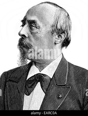 Hans Guido Freiherr von Bülow, 1830-1894, deutscher Klaviervirtuose, Dirigent und Komponist, Porträt von Hans Guido Freiherr von B Stockfoto