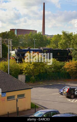 Der große Marquess Dampfzug. Nördlich von Carlisle Station, Cumbria, West Coast Main Line, England, Vereinigtes Königreich. Stockfoto