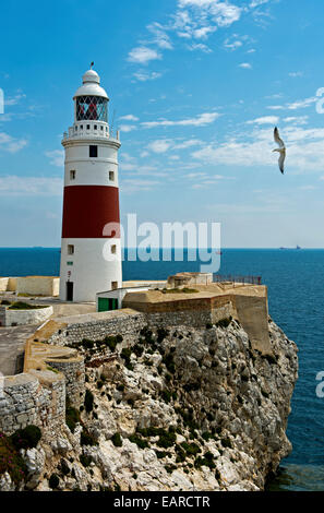 Trinity Leuchtturm in Europa Point, Gibraltar, Gibraltar, Großbritannien Stockfoto