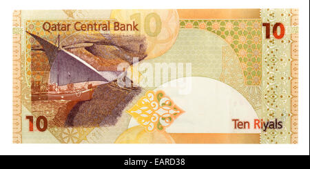 10 Qatari Rial, Banknote, Front, Katar Stockfoto