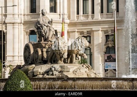 Cibeles Brunnen Platz in Madrid Stockfoto