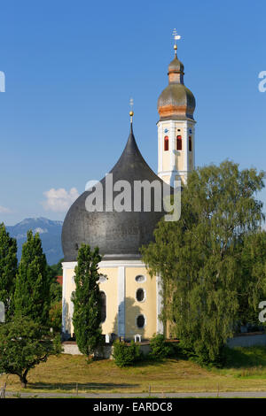 Kirche St. Johann Baptist und Heiligkreuz, Rosenheim, Westerndorf, Upper Bavaria, Bayern, Deutschland Stockfoto