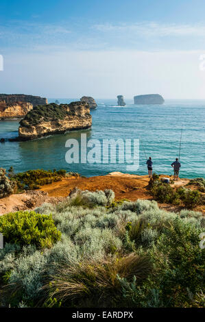 Bucht der Inseln Felsformationen entlang der Great Ocean Road, Victoria, Australien Stockfoto