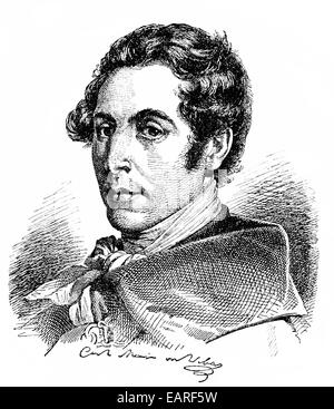 Carl Maria Friedrich Ernst von Weber, 1786-1826, deutscher Komponist, Dirigent und Pianist, Porträt von Carl Maria Friedrich E Stockfoto