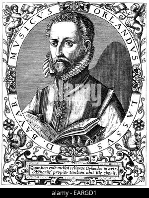 Orlandus Lassus oder Orlando di Lasso oder Orlande oder Roland de Lassus, 1532-1594, Komponist der Renaissance, Porträt von Orlandu Stockfoto