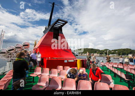 Caledonian MacBrayne, Mull Ferry Überschrift aus Oban, Schottland, UK. Stockfoto