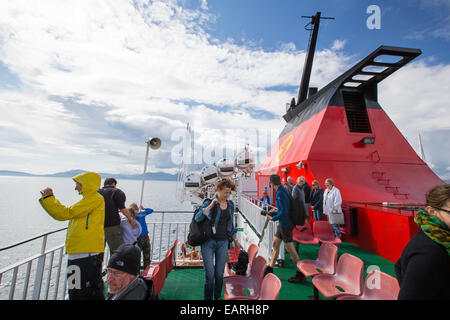 Caledonian MacBrayne, Mull Ferry Überschrift aus Oban, Schottland, UK. Stockfoto