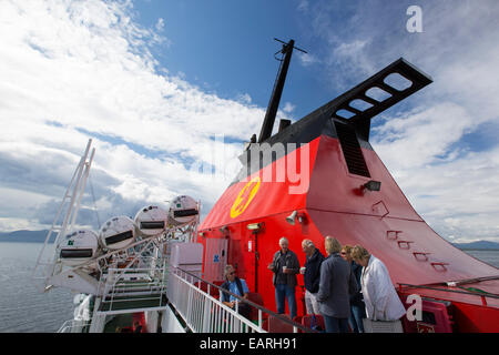 Caledonian MacBrayne, Mull Ferry Überschrift aus Oban, Schottland, UK. Stockfoto