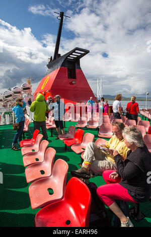 Caledonian MacBrayne, Mull Ferry Überschrift aus Oban, Schottland, UK. Stockfoto