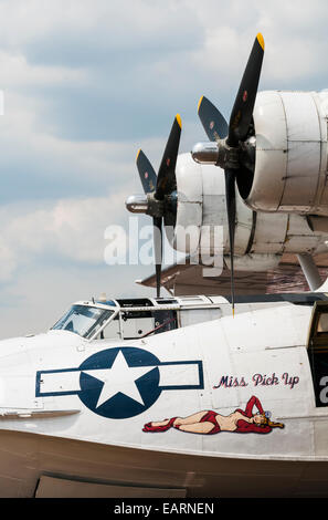 Seitenansicht der Front eines 5-PBY Catalina des 2. Weltkrieges Seefernaufklärung Flugzeug Stockfoto