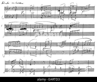 Ludwig van Beethoven, 1770-1827, ein deutscher Komponist der Wiener Klassik, Notenhandschrift, als Dur Sonate Op. 26 von Lu Stockfoto