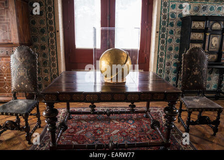 Nationalpalast, Innenraum, Schlafgemach des Königs Sebastian, Sintra, Portugal Stockfoto