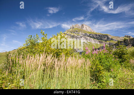 In der Nähe der Barrage de Roselend - Reservoir - in der Nähe von Beaufort in Savoie, Rhône-Alpes, Frankreich Stockfoto