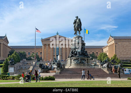 Das Washington Monument, geformt von Rudolf Siemering, in ovalen Eakins im Philadelphia Museum of Art Stockfoto