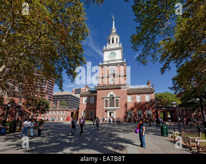 Independence Hall ist das Herzstück des Independence National Historical Park in Philadelphia, Pennsylvania. Stockfoto