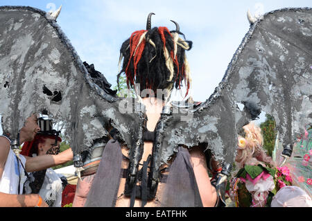 bunte junge Frau am 2014 Fantasy Fair Arcen Niederlande Stockfoto