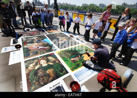 künstlerische Malerei auf South Bank London Vereinigtes Königreich Stockfoto