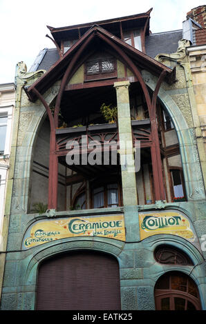 Maison Coilliot, Lille Frankreich, Jugendstilhaus von Guimard. Stockfoto