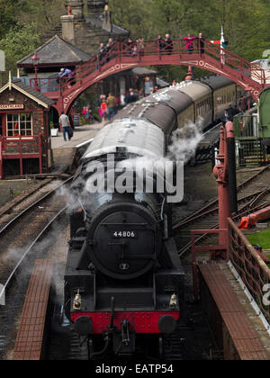 Vintage Dampf Lok Chiru in Grosmont Station auf der North Yorkshire Moors Railway, in der Nähe von Whitby, North Yorkshire, England Stockfoto