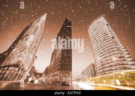 Potsdamer Platz in Berlin im winter Stockfoto