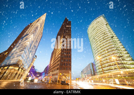 Potsdamer Platz ein Schneeflocken in berlin Stockfoto