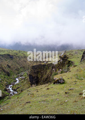 Entlang des Camino salkantay (salkantay Trail) in den peruanischen Anden. Stockfoto