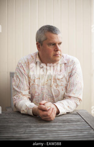 San Francisco, Kalifornien, USA. 24. Oktober 2014. Zaubertranklehrers-Handler, Autor von "Wir sind Piraten" und die Lemony Snickett Reihe der Bücher, fotografiert in San Francisco, CA. © Mark Murrmann/ZUMA Draht/Alamy Live News Stockfoto