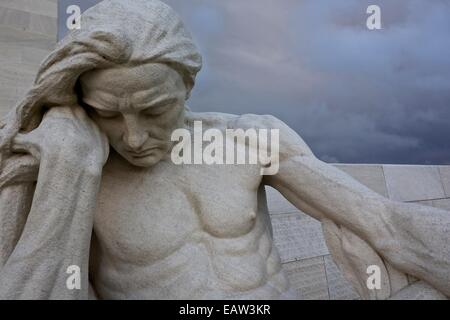 Canadian National Vimy Ridge Memorial, France.Dedicated dem Canadian Expeditionary Force Personal während der ersten Wo getötet Stockfoto