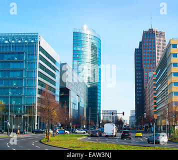 Ansicht des Potsdamer Platzes - finanziellen Bezirk von Berlin, Deutschland Stockfoto