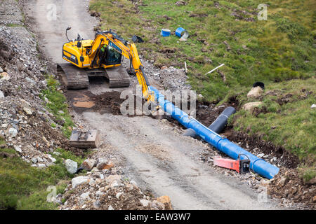 Ein 700 Kw Wasserkraft Pwer Schema gebaut an den Hängen des Ben More auf Mull, Schottland. Stockfoto