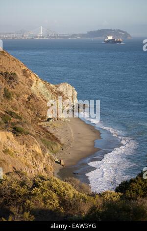 Schöne Perle Strand auf Angel Island State Park in der Bucht von San Francisco Stockfoto