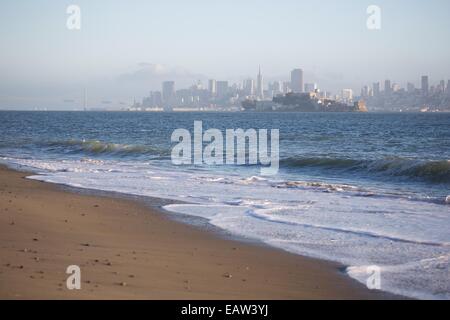 Schöne Perle Strand auf Angel Island State Park in der Bucht von San Francisco Stockfoto