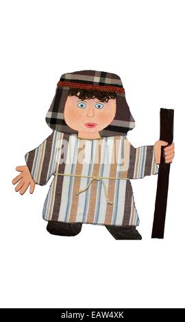 Weihnachten-Hirte mit Stock Stockfoto