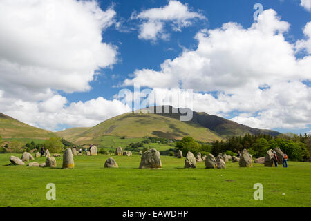 Castlerigg Steinkreis in der Nähe von Keswick Lake District, Großbritannien. Stockfoto