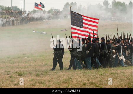 Civil War Reenactment der ersten Schlacht von Manassas. Stockfoto