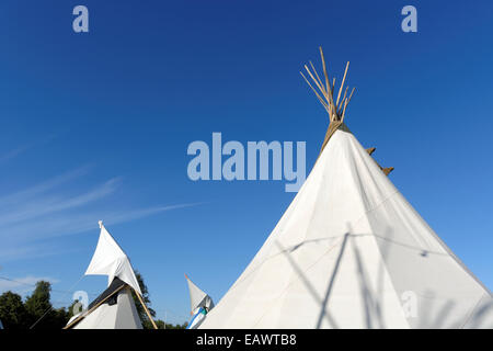 Tipi Glamping WOMAD 2014 Stockfoto