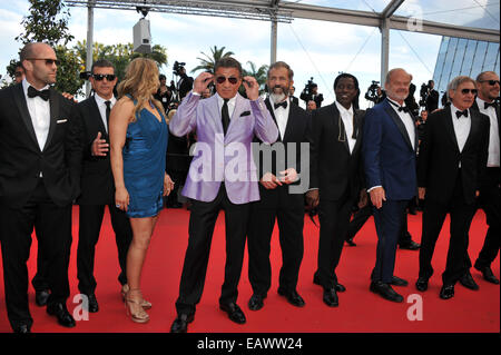 Die 67. Filmfestspiele Cannes - Premiere von "The Expendables 3" - Ankünfte Featuring: Kelsey Grammer, Dolph Lundgren, Harrison Ford, Patrick Hughes, Glen Powell, Antonio Banderas, Randy Couture, Victor Ortiz, Mel Gibson, Jason Statham, Sylvester Stallone, Ronda Rousey, Wesley Snipes, Kellan Lutz wo: Cannes bei: 18. Mai 2014 Stockfoto