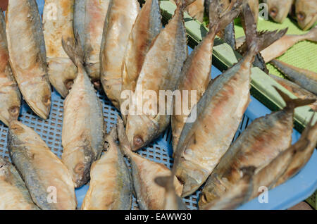 Makrelen trocken Fisch verwendet, da Essen in Thailand im Markt verkauft wird Stockfoto