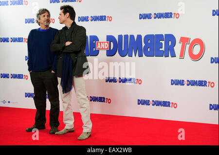 Peter Farrelly und Jim Carrey auf Dumb and Dumber Foto aufrufen. Stockfoto