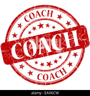 Trainer rot Runde Grunge Vintage Stempel Stockfoto