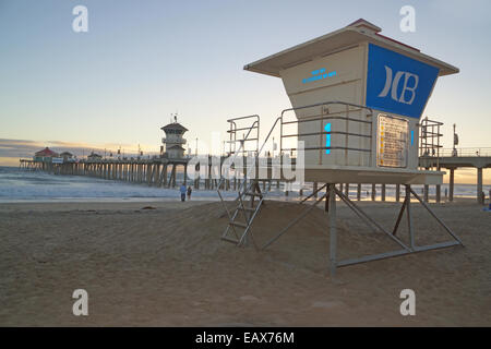 Leben Wachstation am Huntington Beach Stockfoto