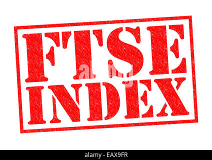 FTSE INDEX roten Stempel auf einem weißen Hintergrund. Stockfoto