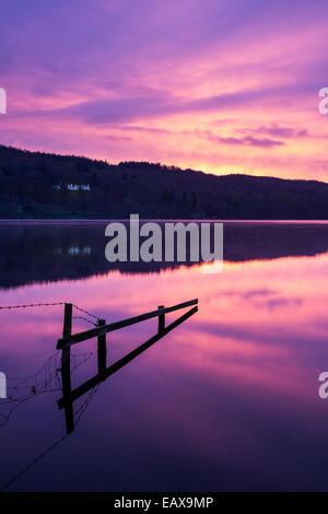 Sonnenaufgang über dem Esthwaite Wasser in den Lake District National Park, England Stockfoto