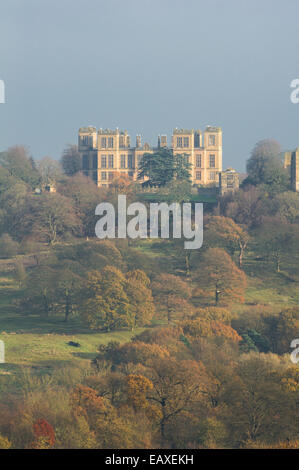 Hardwick Hall mehr Glas als Stein. Stockfoto