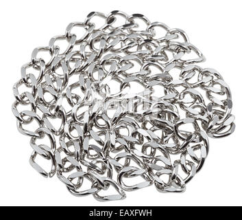 Stapeln von Metall-Kette oben isoliert auf weißem Hintergrund Stockfoto