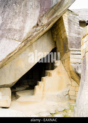 Die königliche Grab an der Inka-ruinen von Machu Picchu, in der Nähe von Aguas Calientes, Peru. Stockfoto