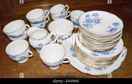 Kornblume Muster Royal York Bone China, England, Tee-set Stockfoto