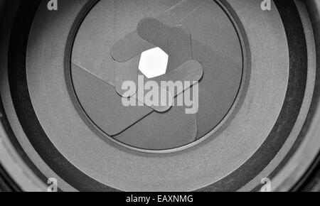 Eine Nahaufnahme von einer Blende. Stockfoto